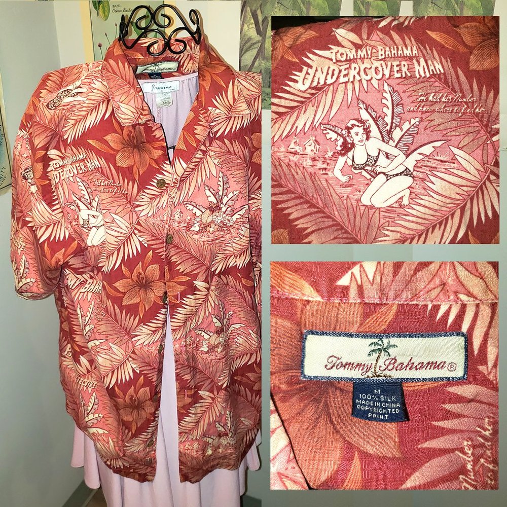 SOLD Vintage Men's 100% Silk Hawaiian Shirt by Tommy Bahama
